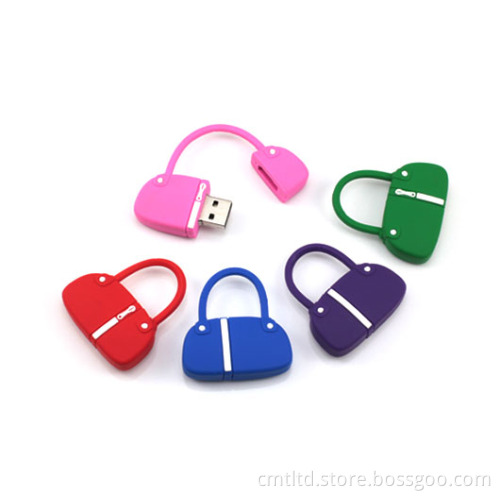 PVC Woman Custom USB Flash Drive Hand Bag Style Take Custom Logo